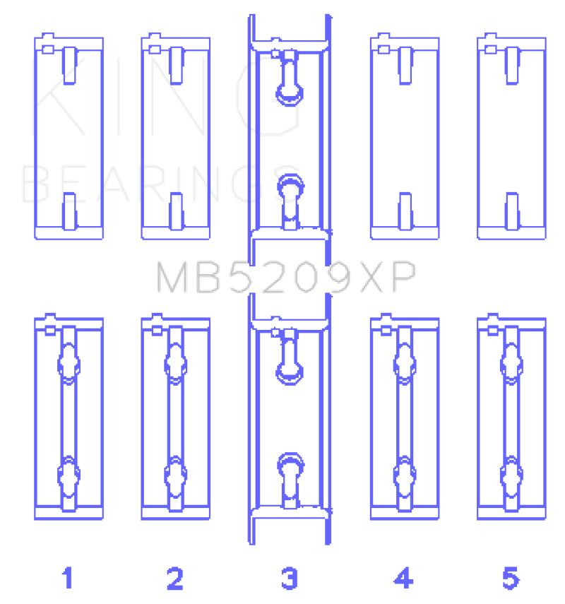 King Mitsubishi 4G63/4G64 7 Bolt 2nd Gen DSM and EVO I-IV (Size 0.25mm) Performance Main Bearing Set - awdtuningtx