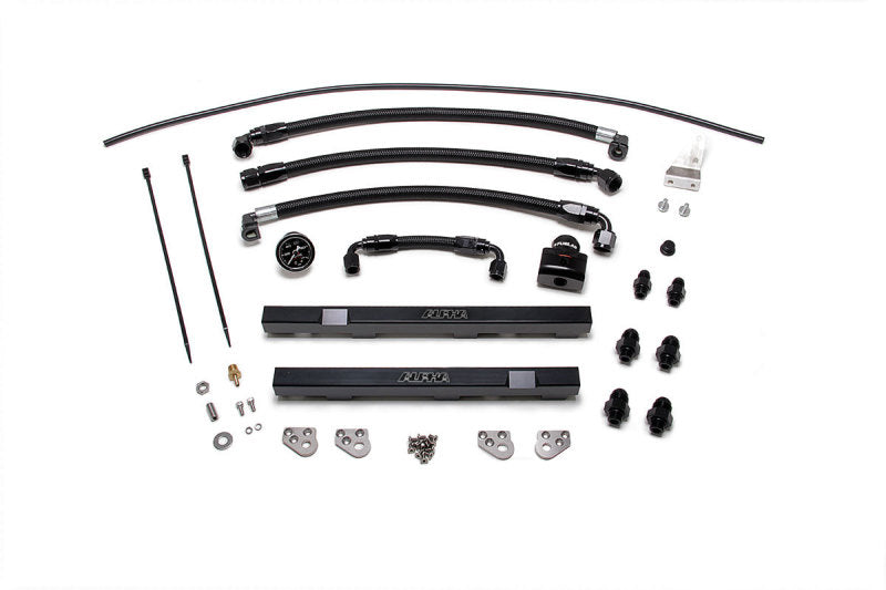 AMS Performance 2009+ Nissan GT-R R35 Alpha Fuel Rail Kit w/Regulator - Black - awdtuningtx