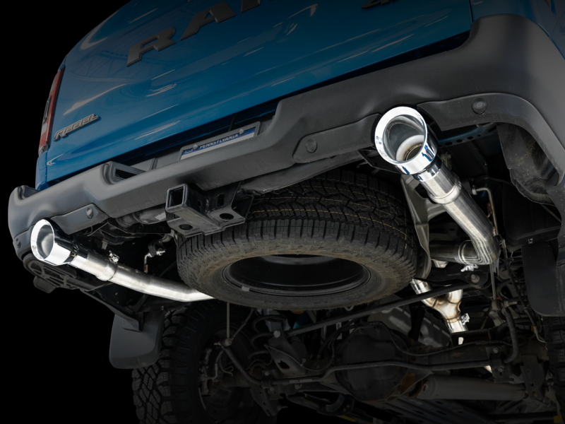 AWE Tuning 19-21 RAM 1500 5.7L (w/Cutouts) 0FG Dual Rear Exit Cat-Back Exhaust - Chrome Silver Tips - awdtuningtx