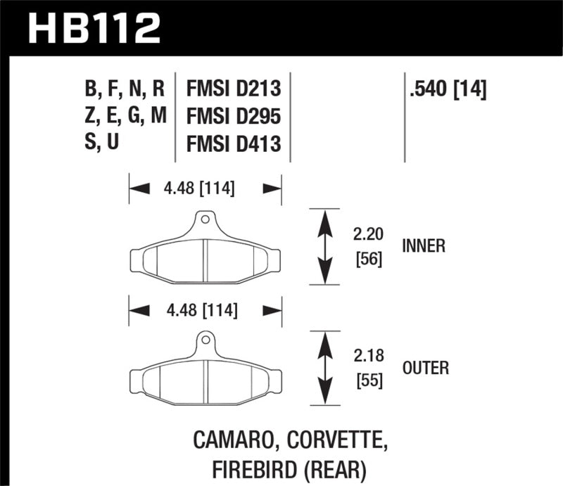 Hawk 84-96 Corvette /88.5-97 Pontiac Firebird HPS Street Rear Brake Pad - awdtuningtx