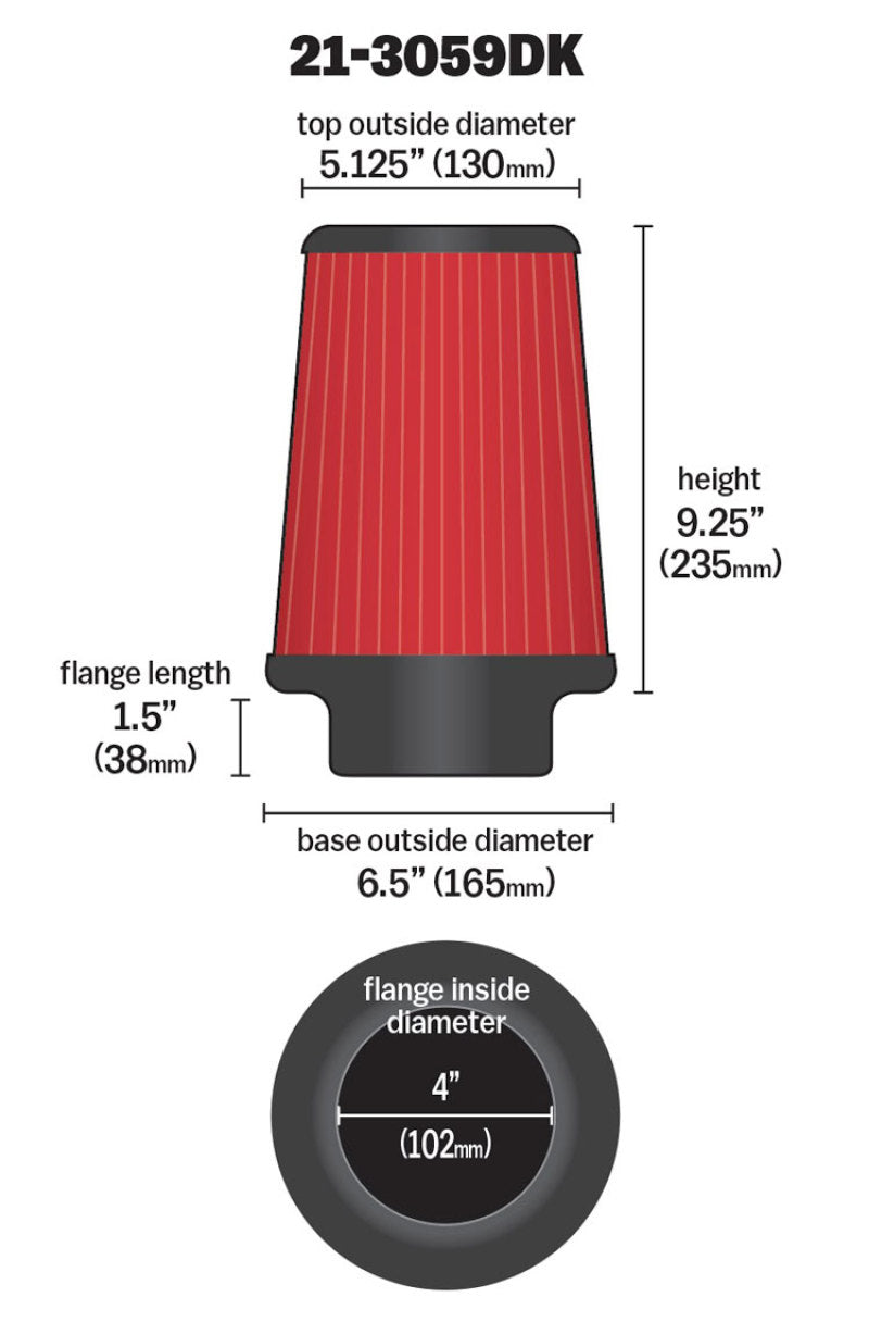 AEM 4 inch x 9 inch x 1 inch Dryflow Element Filter Replacement - awdtuningtx