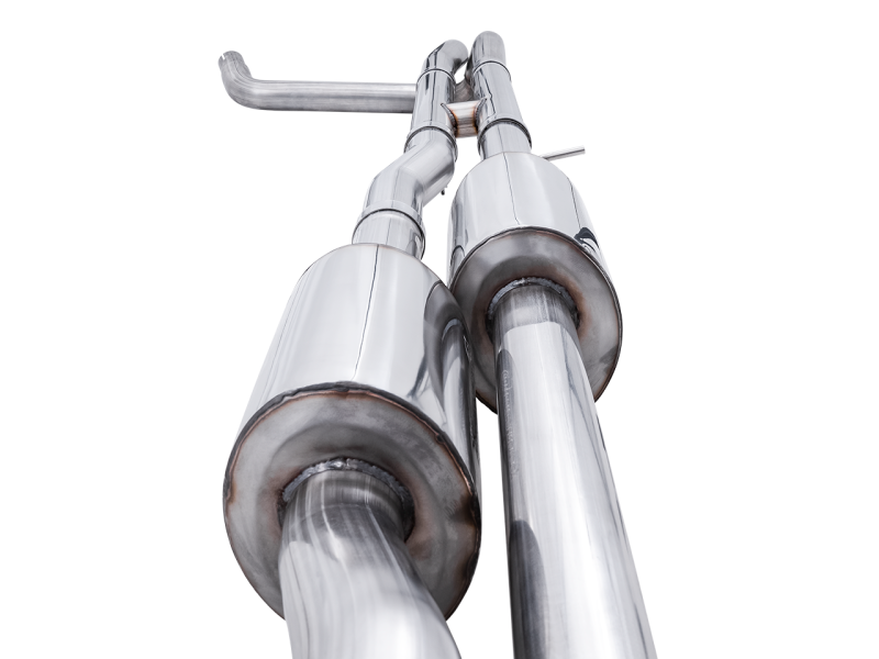 AWE Tuning 4th Gen GM 1500 6.2L 0FG Catback Split Rear Exit (w/ Bumper Cutouts) - Quad Diamond Tips - awdtuningtx