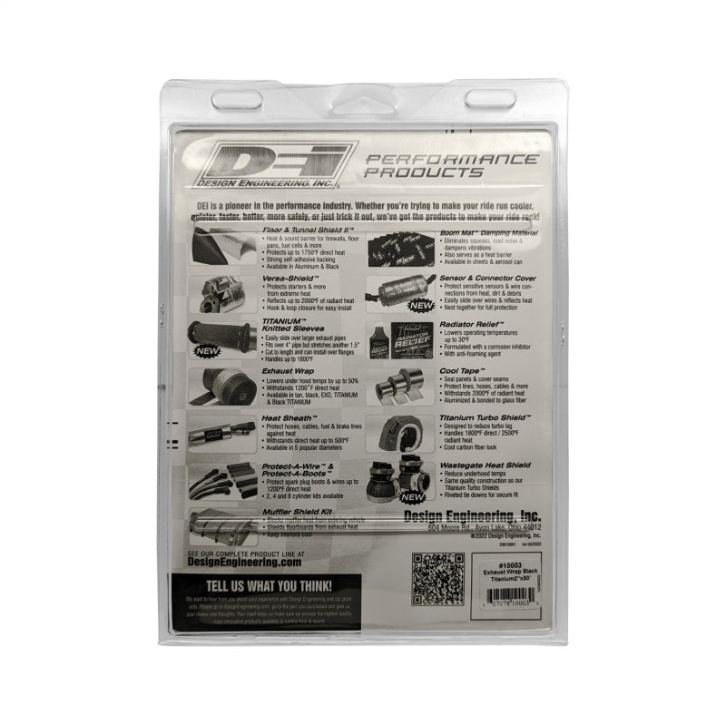 DEI Exhaust Wrap 2in x 50ft - Titanium - Black - awdtuningtx