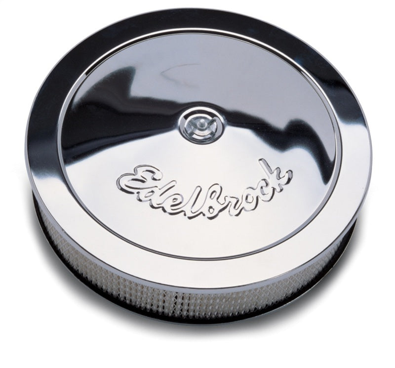 Edelbrock Air Cleaner Pro-Flo Series Round Steel Top Paper Element 14In Dia X 3 75In Dropped Base - awdtuningtx