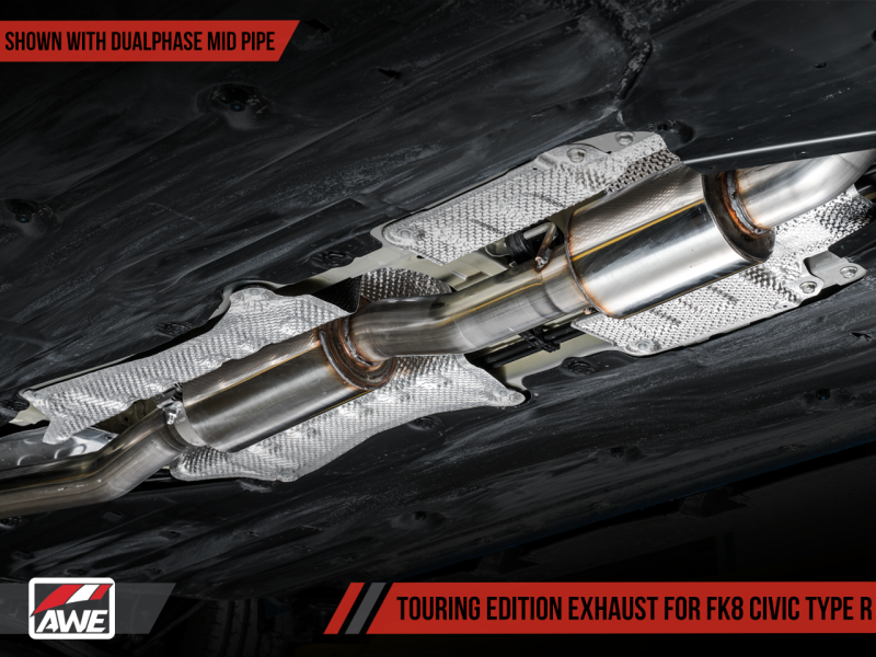 AWE Tuning 2017+ Honda Civic Type R Touring Edition Exhaust w/Front & Mid Pipes - Chrome Silver Tips - awdtuningtx