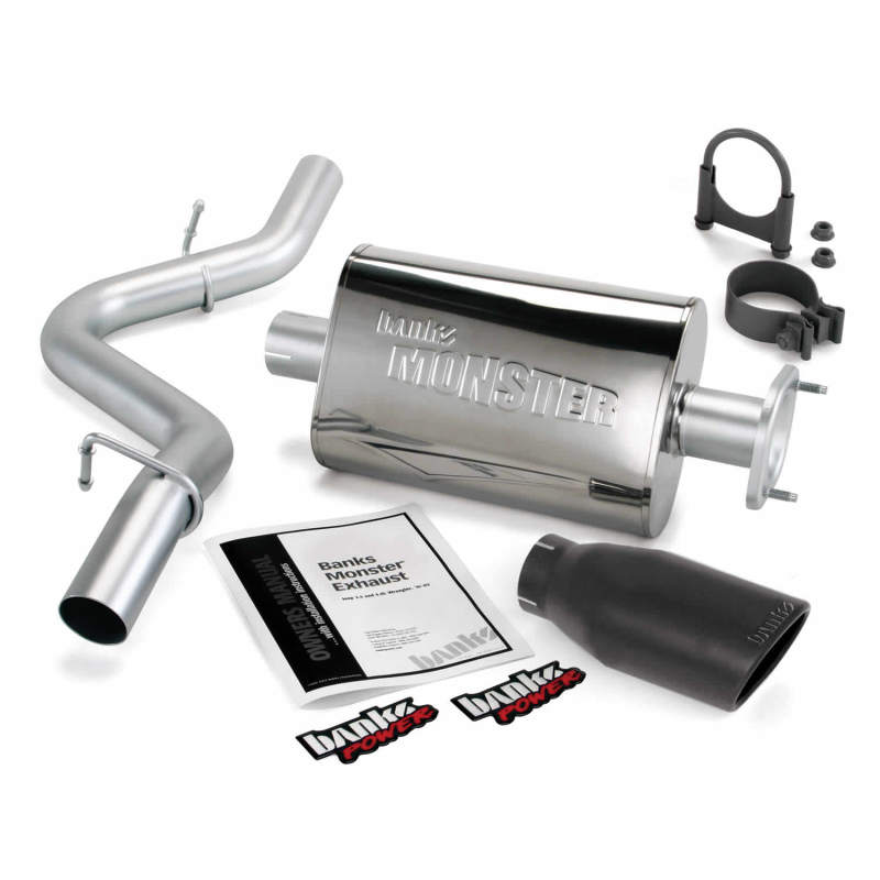Banks Power 04-06 Jeep 4.0L Wrangler Unlimited Monster Exhaust Sys - SS Single Exhaust w/ Black Tip - awdtuningtx