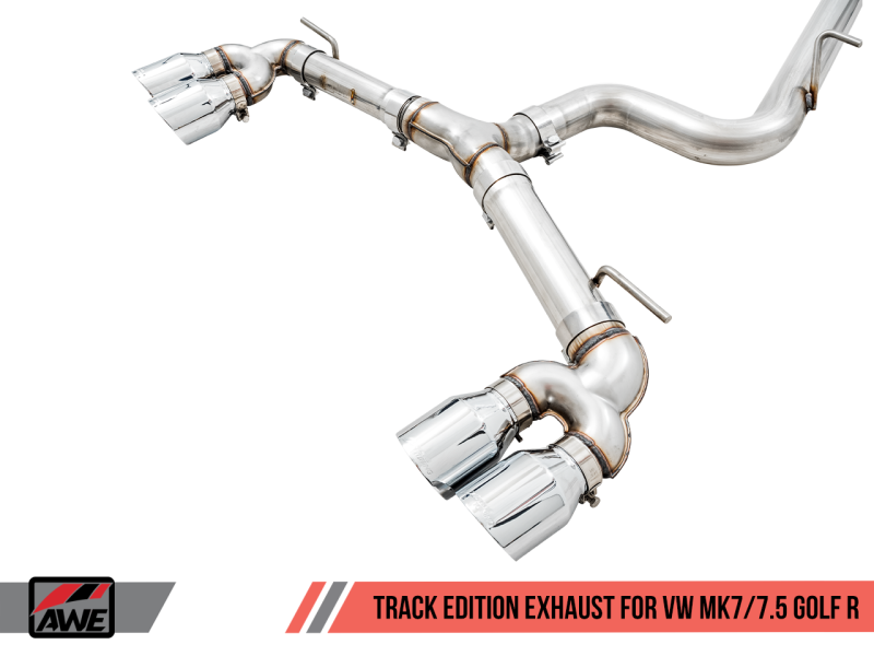 AWE Tuning Mk7 Golf R Track Edition Exhaust w/Chrome Silver Tips 102mm - awdtuningtx