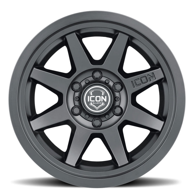 ICON Rebound 17x8.5 6x5.5 0mm Offset 4.75in BS 106.1mm Bore Satin Black Wheel - awdtuningtx