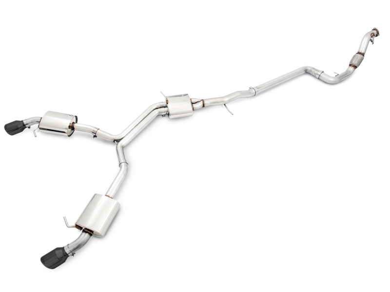 AWE Tuning Audi B9 A4 Touring Edition Exhaust Dual Outlet - Diamond Black Tips (Includes DP) - awdtuningtx