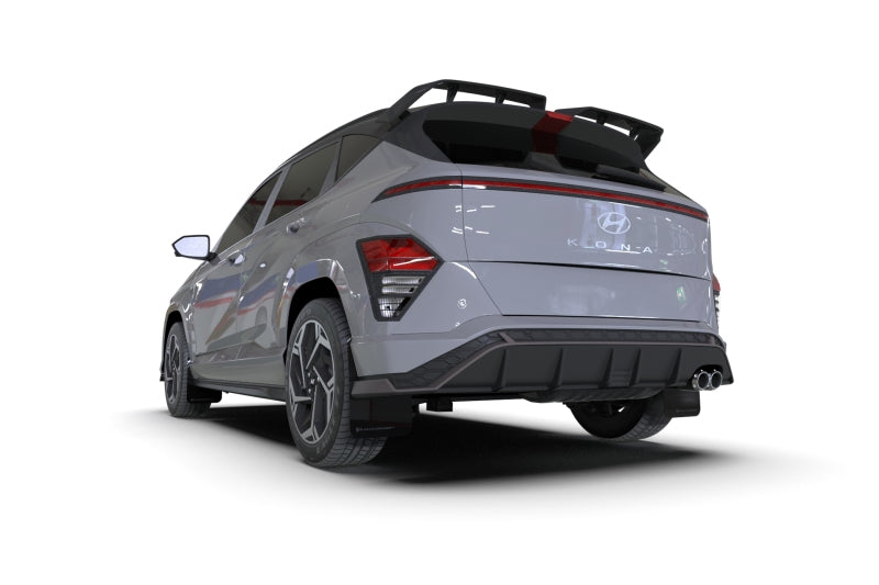 Rally Armor 2024 Hyundai Kona N Line Black UR Mud Flap w/ Grey Logo - awdtuningtx