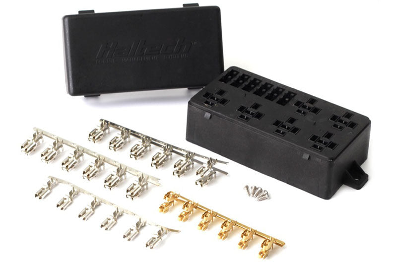 Haltech 6 Circuit Haltech Fuse Box w/Lid/Pins - awdtuningtx