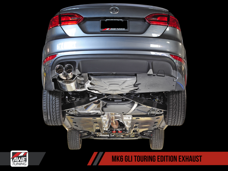 AWE Tuning Mk6 GLI 2.0T - Mk6 Jetta 1.8T Touring Edition Exhaust - Polished Silver Tips - awdtuningtx