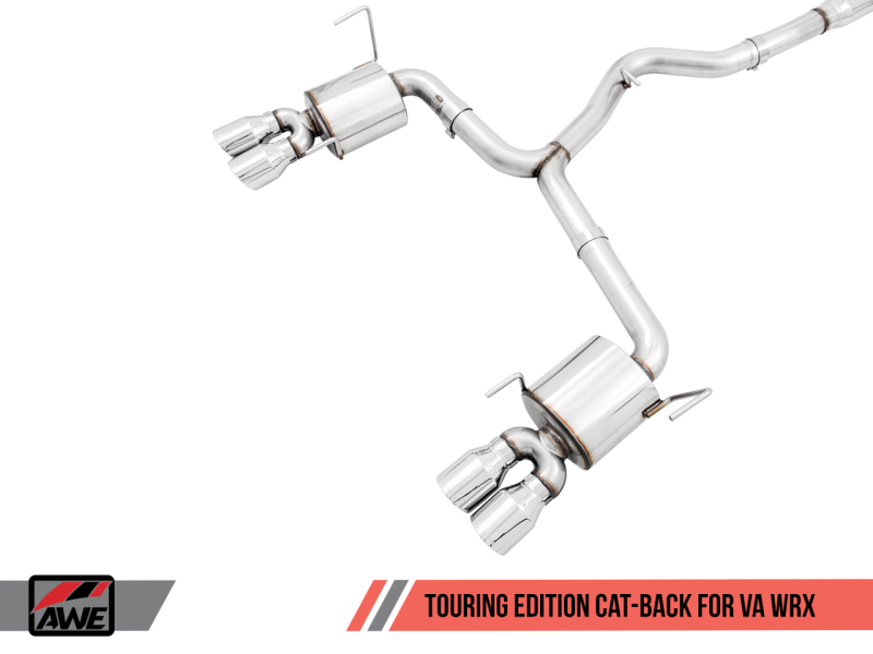 AWE Tuning 2015+ Subaru WRX VA Sedan Touring Edition Exhaust - Chrome Silver Tips (102mm) - awdtuningtx