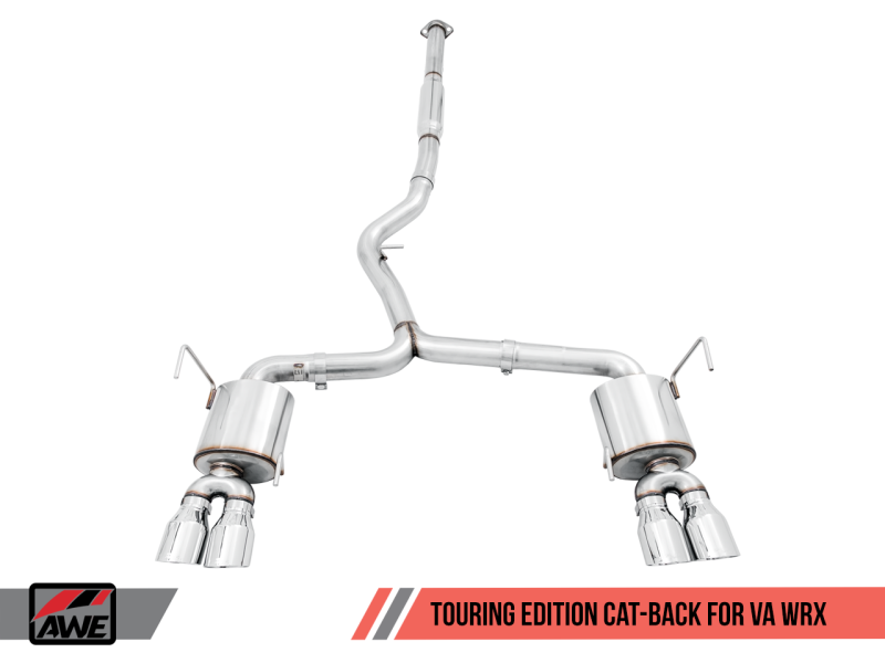 AWE Tuning 2015+ Subaru WRX VA Sedan Touring Edition Exhaust - Chrome Silver Tips (102mm) - awdtuningtx