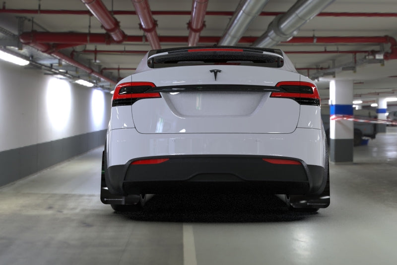 Rally Armor 2022 Tesla Model X/X Plaid Black UR Mud Flap - Metallic Black Logo - awdtuningtx