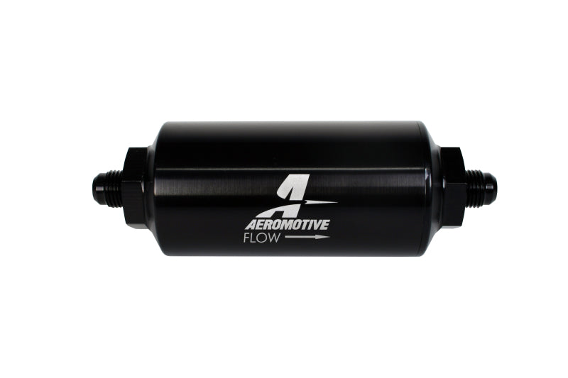 Aeromotive In-Line Filter - (AN-6 Male) 10 Micron Microglass Element Bright Dip Black Finish - awdtuningtx