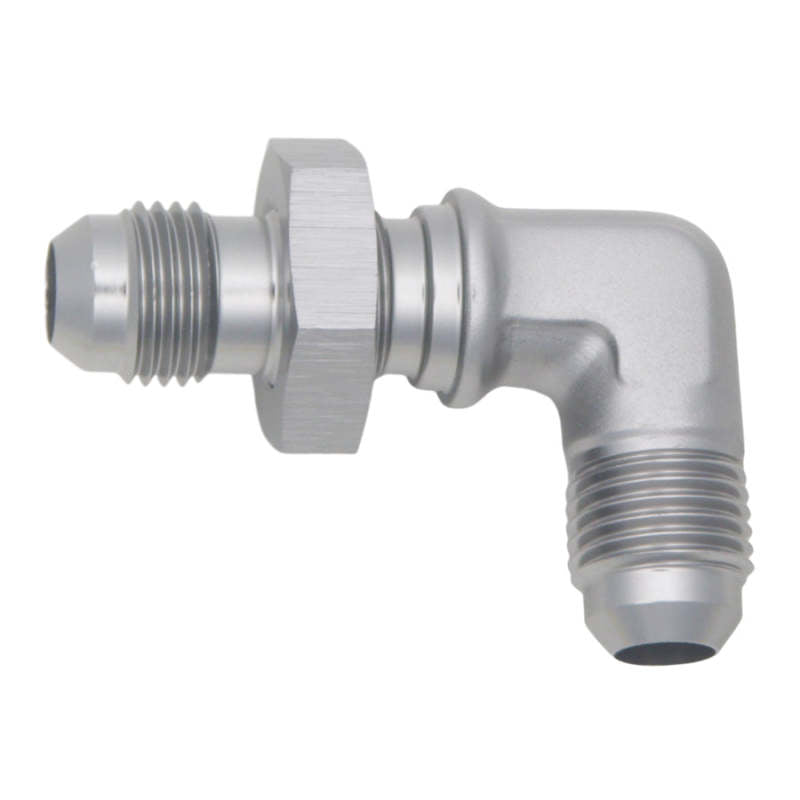DeatschWerks 6AN Male Flare To 6AN Male Flare Bulkhead Adapter 90-Degree (Incl. Nut) - awdtuningtx