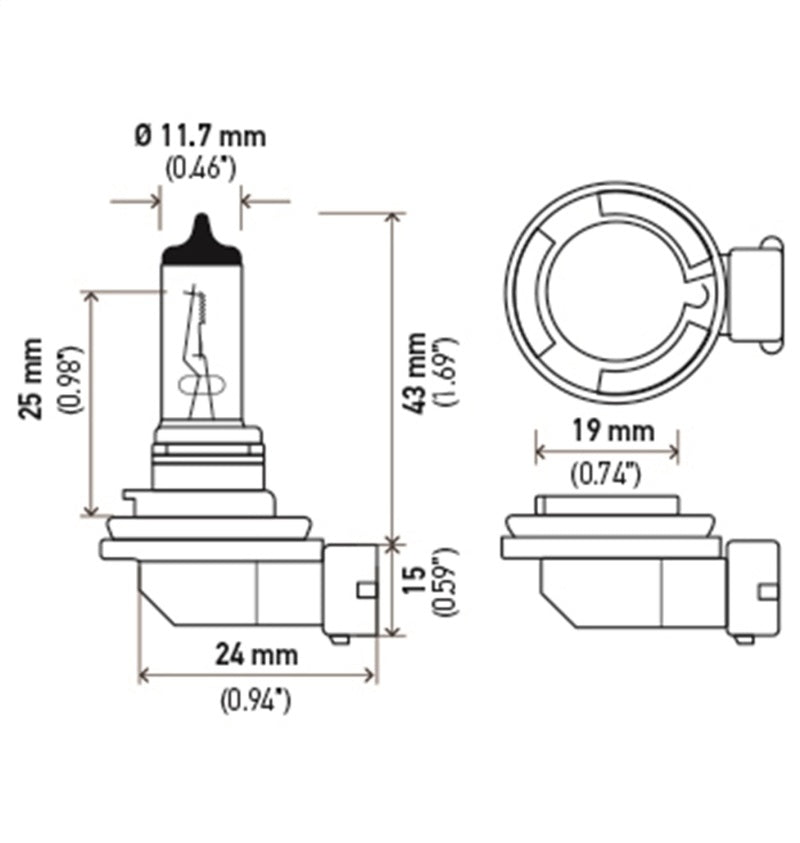 Hella Bulb H11 12V 55W PGJ19-2 T4 LONG LIFE - awdtuningtx
