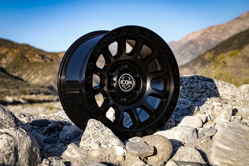ICON Hulse 17 X 8.5 6 X 5.5 0mm Offset 4.75in BS Double Black - awdtuningtx