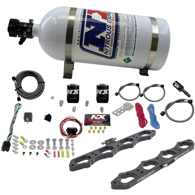 Nitrous Express Ford Coyote 5.0L V8 Nitrous Wet Port Plate Kit w/10lb Bottle - awdtuningtx