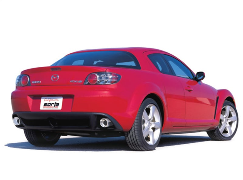 Borla 03-09 Mazda RX-8 1.3L Single Round Rolled Angle-Cut Cat-Back Exhaust - awdtuningtx