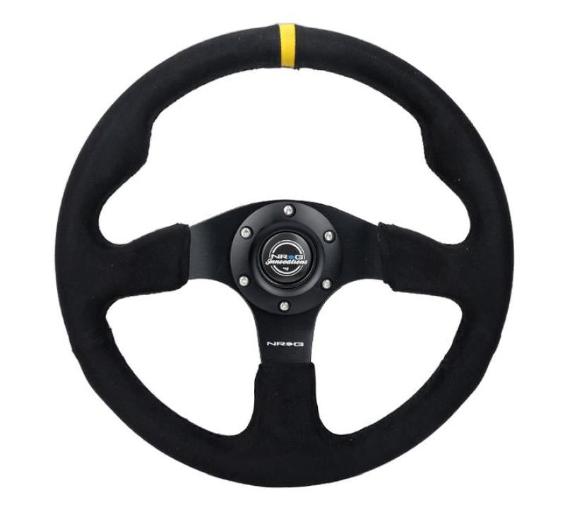 NRG Reinforced Steering Wheel (320mm) Alcantara Steering Wheel w/ Black Stitching - awdtuningtx