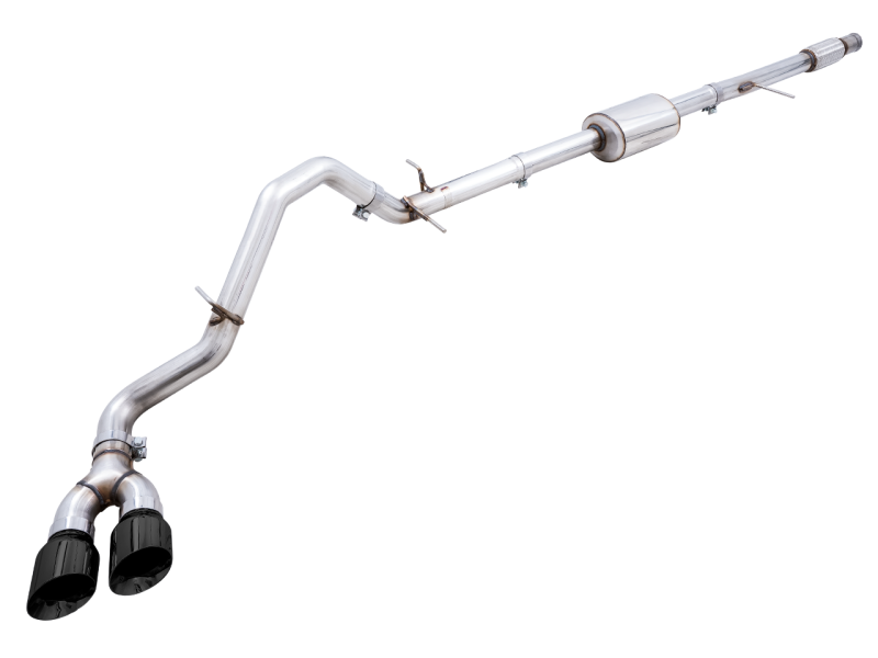 AWE Tuning 4th Gen GM 1500 5.3L 0FG Catback Dual Side Exit (Flat Bumper) - Diamond Tips - awdtuningtx