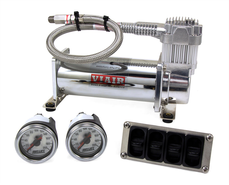 Air Lift 4-Way Manual Control System 100% Duty 1/4in Line 4 Gal. Tank. - awdtuningtx