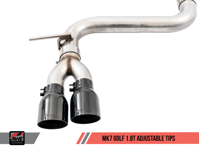 AWE Tuning VW MK7 Golf 1.8T Track Edition Exhaust w/Diamond Black Tips (90mm) - awdtuningtx