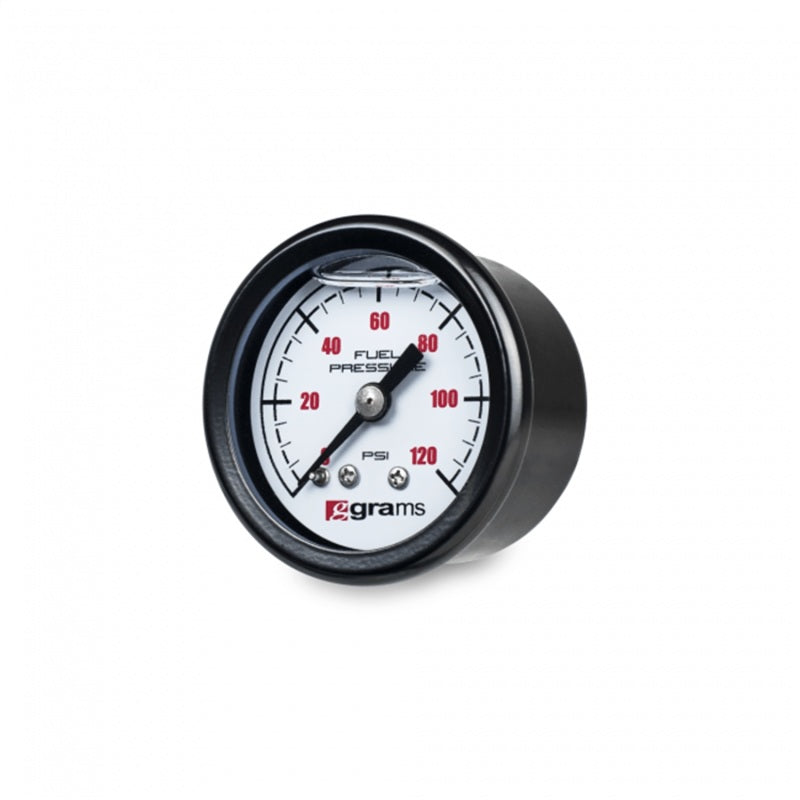 Grams Performance Universal 0-120 PSI Fuel Pressure Guage - White Face - awdtuningtx