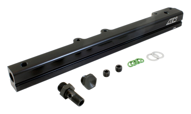 AEM 96-00 Civic CX/DX/LX/EX & 96-97 Del Sol S/Si Black Fuel Rail - awdtuningtx