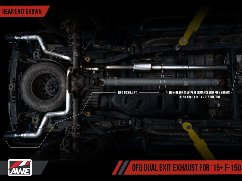 AWE Tuning 2015+ Ford F-150 Non-Resonated Performance Mid Pipe - awdtuningtx