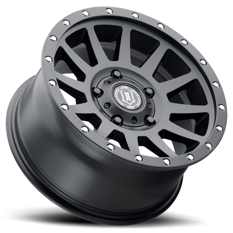 ICON Compression 17x8.5 5x150 25mm Offset 5.75in BS 110.1mm Bore Satin Black Wheel - awdtuningtx