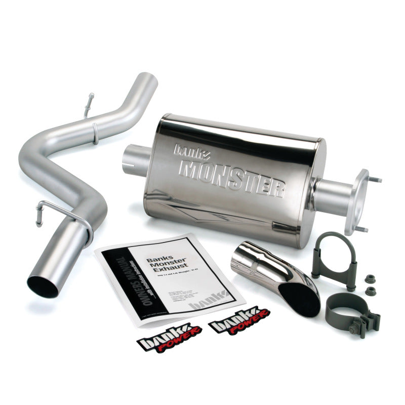 Banks Power 91-95 Jeep 4.0L Wrangler Monster Exhaust System - SS Single Exhaust w/ Chrome Tip - awdtuningtx