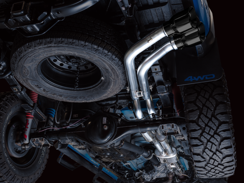 AWE 16-22 Toyota Tacoma 0FG Catback Exhaust w/ BashGuard - Dual Diamond Black Tips - awdtuningtx