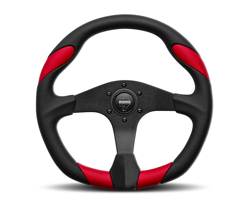 Momo Quark Steering Wheel 350 mm - Black Poly/Black Spokes - awdtuningtx
