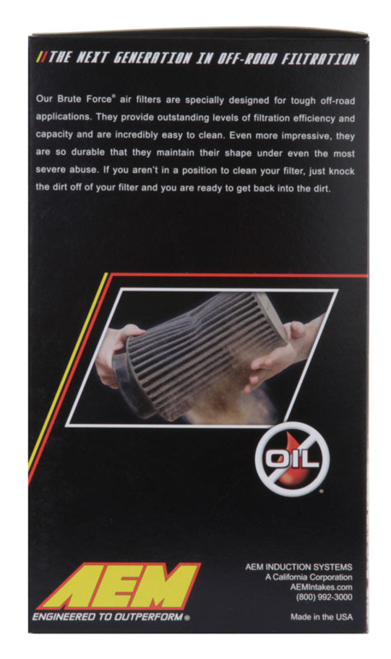 AEM Dryflow Conical Air Filter 2.75in Flange ID / 6in Base OD / 5.125in Top OD / 9.125in Height - awdtuningtx