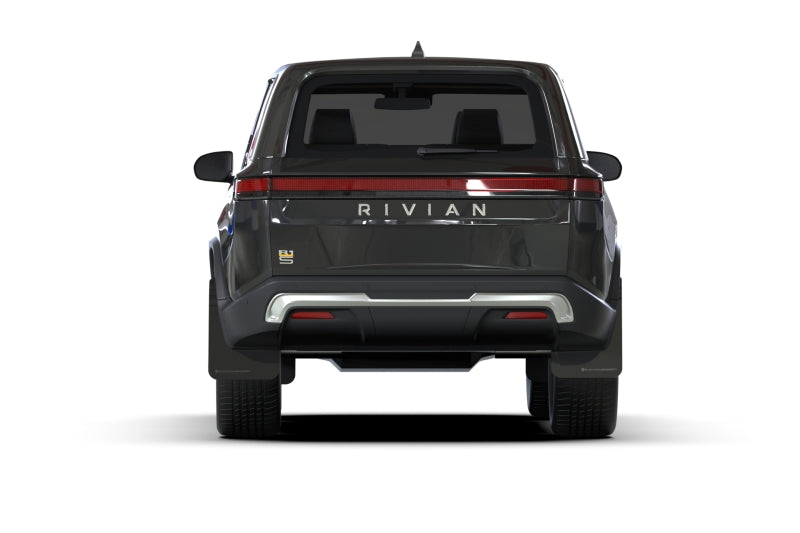 Rally Armor 2022+ Rivian R1S Black UR Mud Flap w/ Metallic Black Logo - awdtuningtx