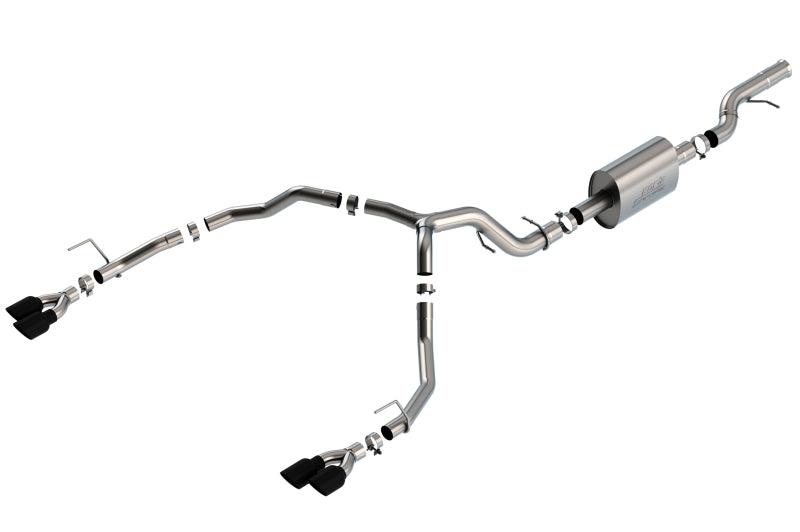 Borla 21-22 Chevrolet Tahoe 6.2L V8 2/4WD 4DR T-304 SS S-Type Cat-Back Exhaust w/ Black Chrome Tips - awdtuningtx