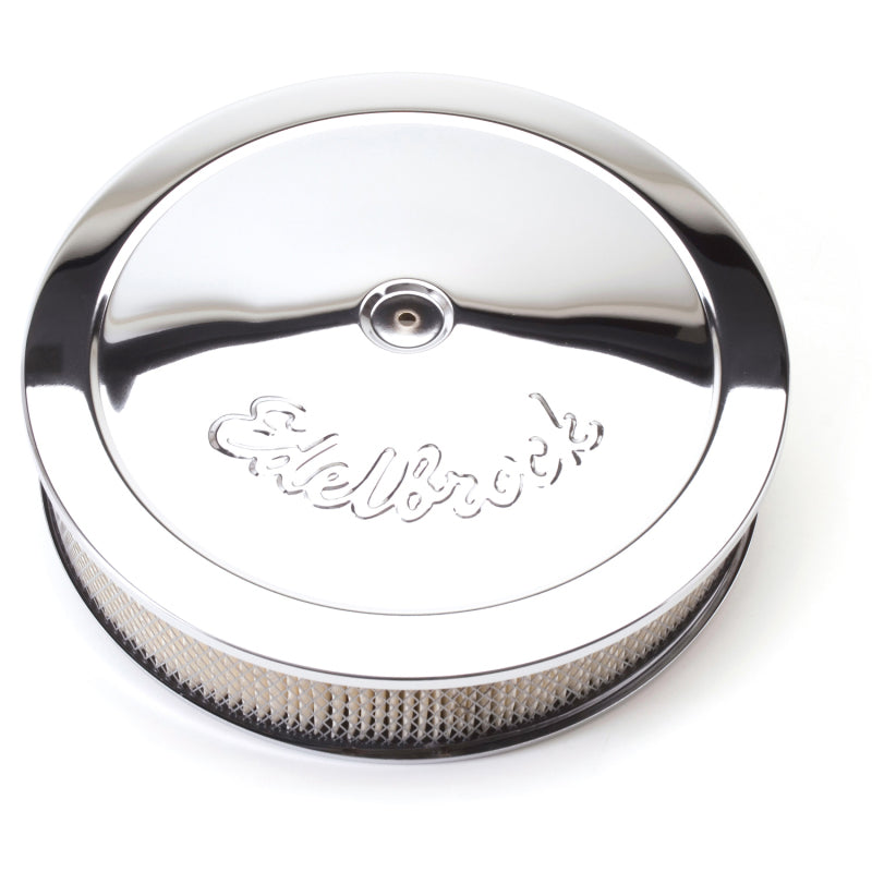 Edelbrock Air Cleaner Pro-Flo Series Round Steel Top Paper Element 14In Dia X 3 75In Dropped Base - awdtuningtx