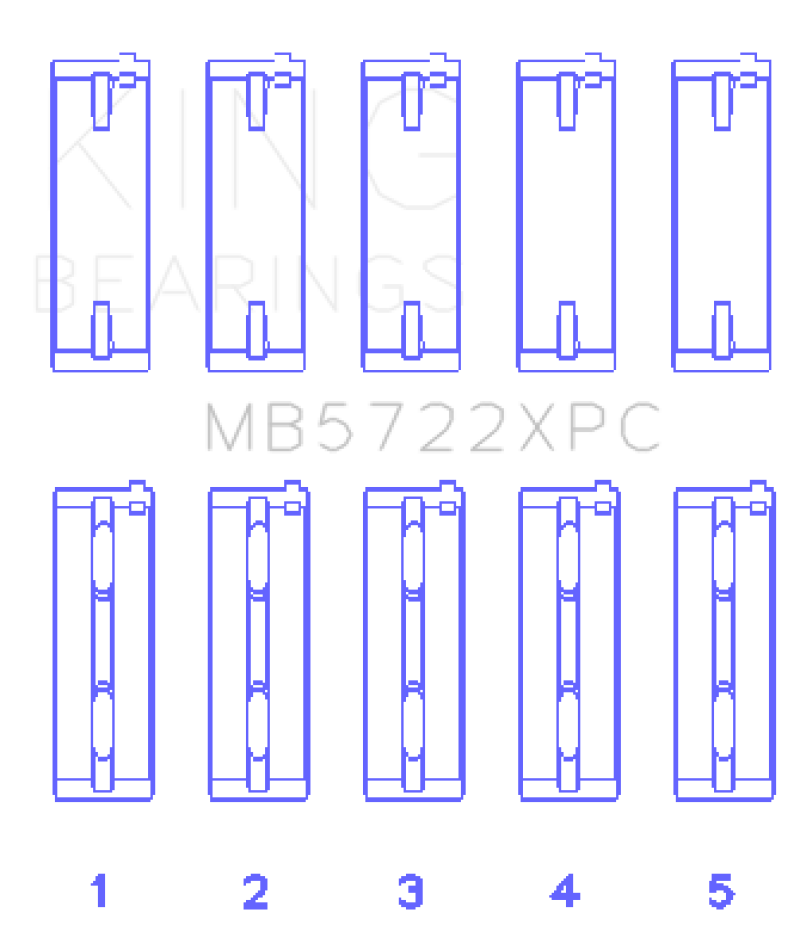 King Mitsubishi 4B11T EVO X 2007+ (Size STDX) Coated Performance Main Bearing Set - awdtuningtx
