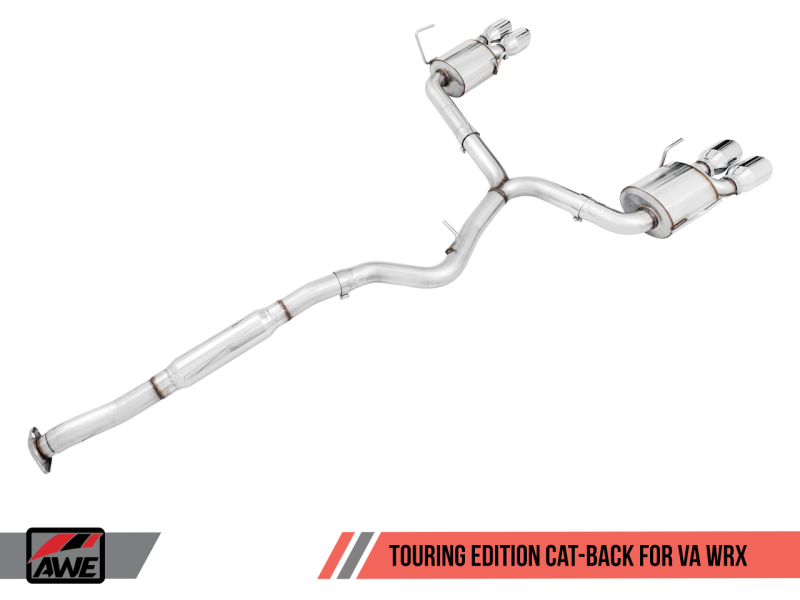 AWE Tuning 2015+ Subaru WRX VA Sedan Touring Edition Exhaust - Chrome Silver Tips (102mm) - awdtuningtx