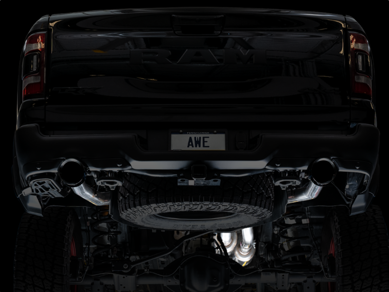 AWE Tuning 2021 RAM 1500 TRX 0FG Cat-Back Exhaust - Diamond Black Tips - awdtuningtx