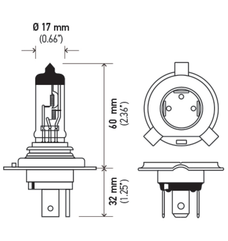 Hella H4 12V 130/90W Halogen Headlight Bulb - Universal - awdtuningtx