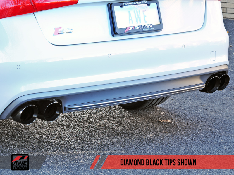 AWE Tuning Audi C7 / C7.5 S6 4.0T Touring Edition Exhaust - Diamond Black Tips - awdtuningtx