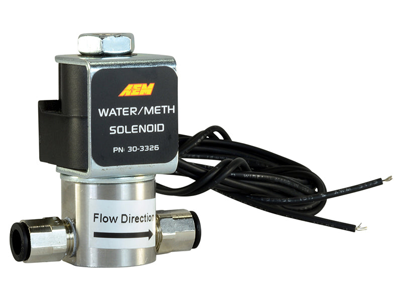 AEM Water/Methanol Injection System - High-Flow Low-Current WMI Solenoid - 200PSI 1/8in-27NPT In/Out - awdtuningtx