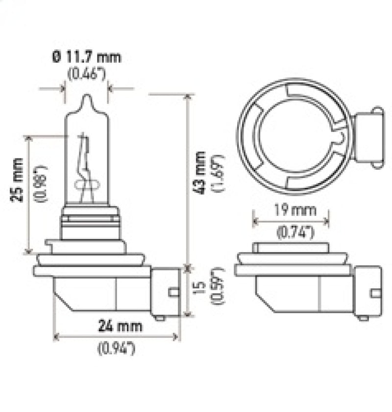 Hella Optilux H9 12V/100W XB Xenon White Bulb (pair) - awdtuningtx