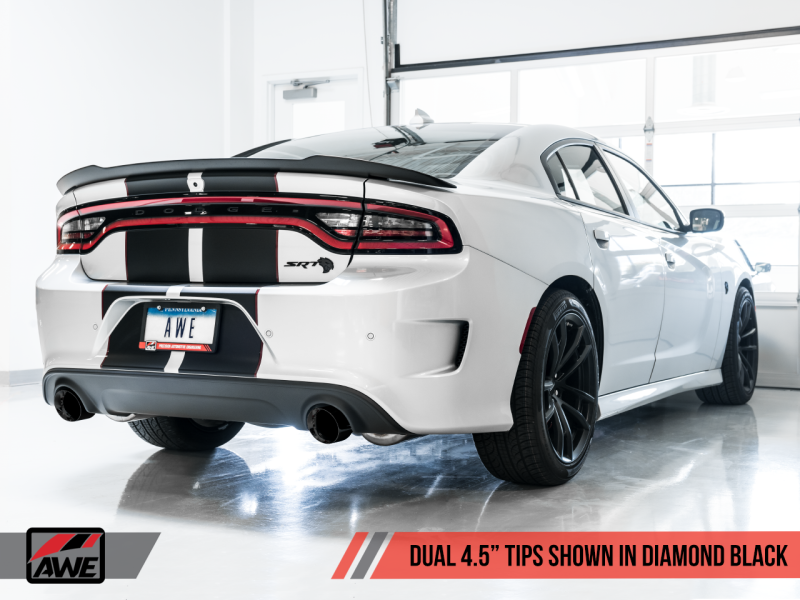 AWE Tuning 2015+ Dodge Charger 6.4L/6.2L Supercharged Track Edition Exhaust - Diamond Black Tips - awdtuningtx