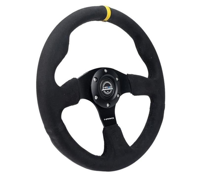 NRG Reinforced Steering Wheel (320mm) Alcantara Steering Wheel w/ Black Stitching - awdtuningtx
