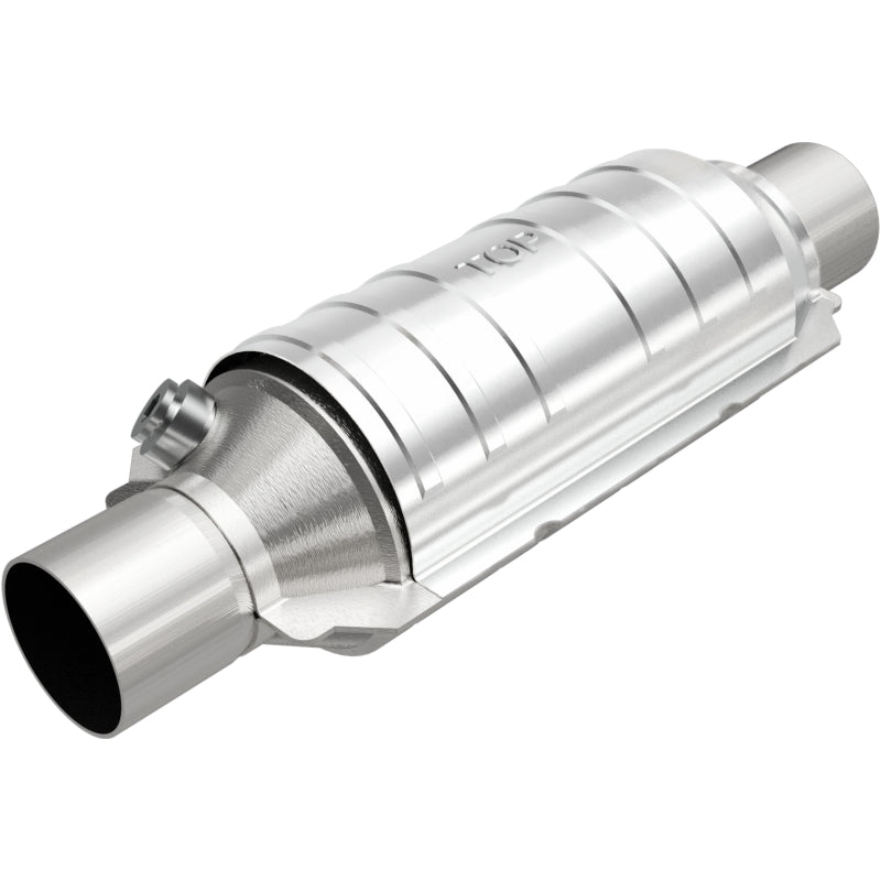 MagnaFlow Conv Univ 2in Inlet/Outlet Center/Center Round 11in Body L x 5.125in W x 15in Overall L - awdtuningtx